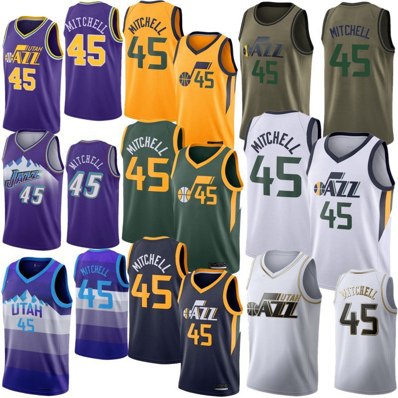 批发nba球衣爵士队 #45 紫色黑色白色黄色绿色 篮球球服 量大从优