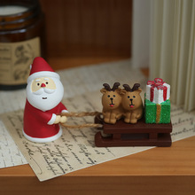 日式可爱猫咪ins树脂摆件圣诞树桌面杂货圣诞老人礼物书桌曾湾