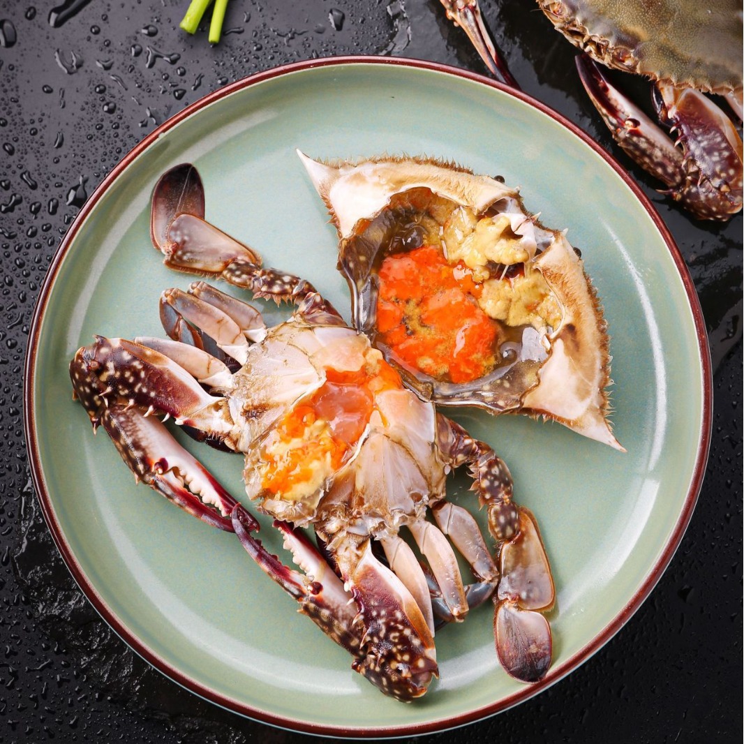 酱红膏梭子蟹三点红整只呛蟹即食丹东特产-阿里巴巴