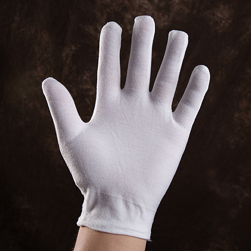 生产加工白手套礼仪文玩棉手套加厚劳保白色作业手套