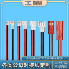 各类公母对插红黑2p端子线xh2.54锂电池插头硅胶连接线空中对接线