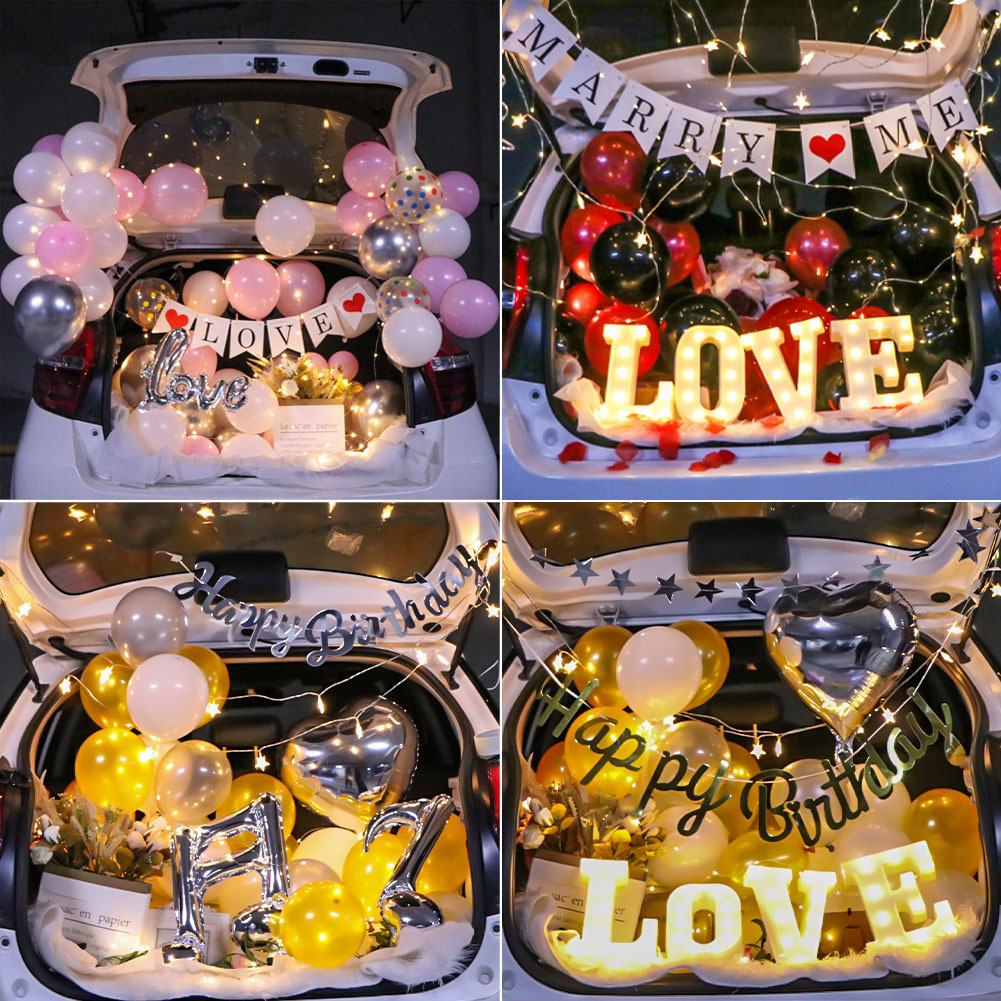 Car Trunk Balloon Surprise Proposal Arrangement Birthday Party Confession Decoration Valentine's Day Gift Balloon Set