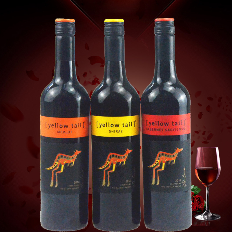 澳大利亚原瓶进口红酒黄尾袋鼠赤霞珠干红葡萄酒750ml-阿里巴巴
