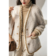 小香风羊羔绒外套女秋冬季法式高级感今年流行漂亮加厚羊羔毛上衣