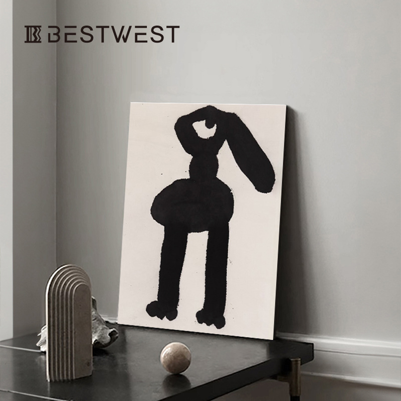 best west 简约现代抽象兔子装饰画沙发角柜立画客厅玄关进门挂画