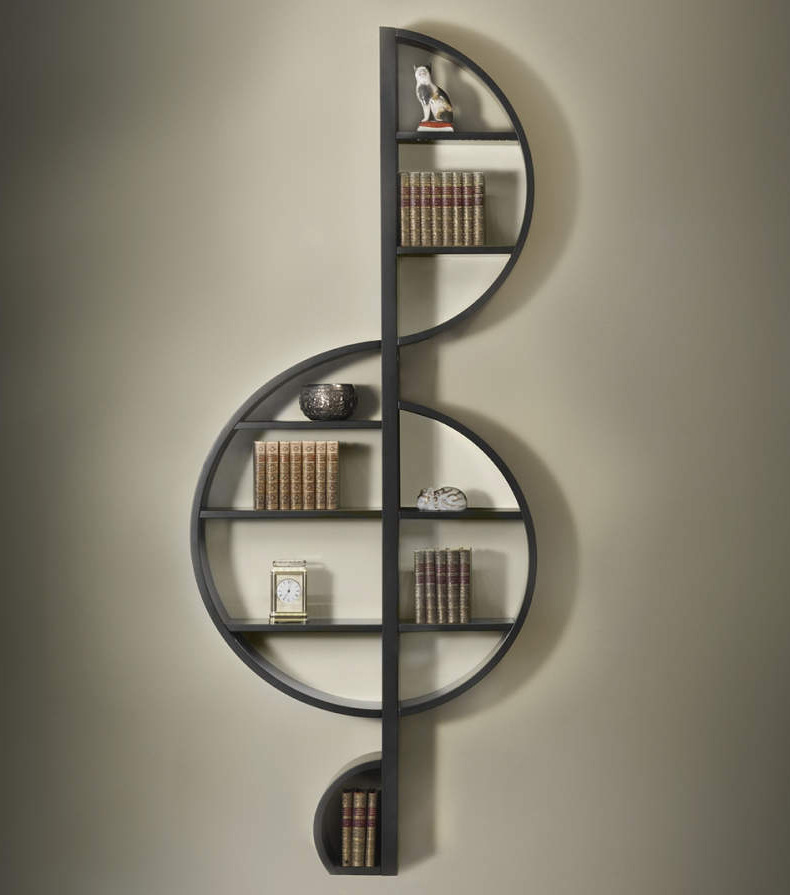 创意欧式金属铁艺墙上书架客厅墙饰置物架琴房音乐符装饰艺术收纳