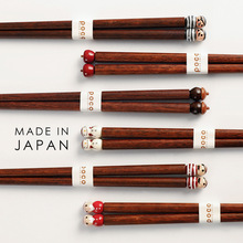 日本家用实木筷子卡通情侣筷手工尖头筷子创意亲子儿童木筷
