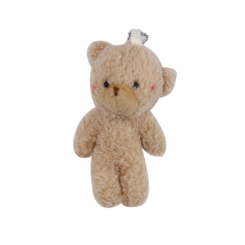 Cute Blush One-Piece Teddy Bear Keychain Bag Ornaments Rabbit Doll Plush Bear Pendant Wholesale