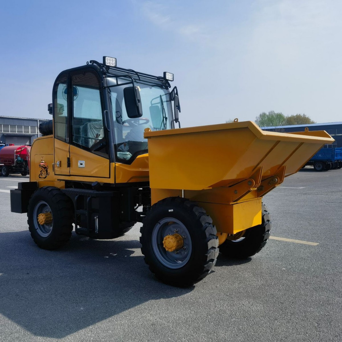 工程运料四驱柴油翻斗车 载重3吨四轮蹦蹦车 建筑一吨翻斗车