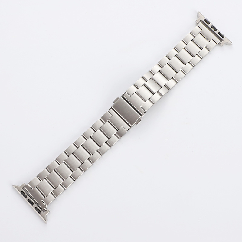 304 Stainless Steel Watch Strap Three Beads Watch Strap Metal Bamboo Watch Piece with Smart Watch Universal Accessories