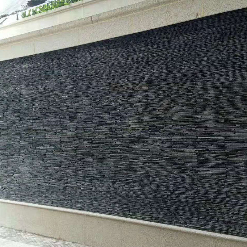流水石流水板人造文化石水幕墙背景墙庭院水池花园外墙精品青黑色