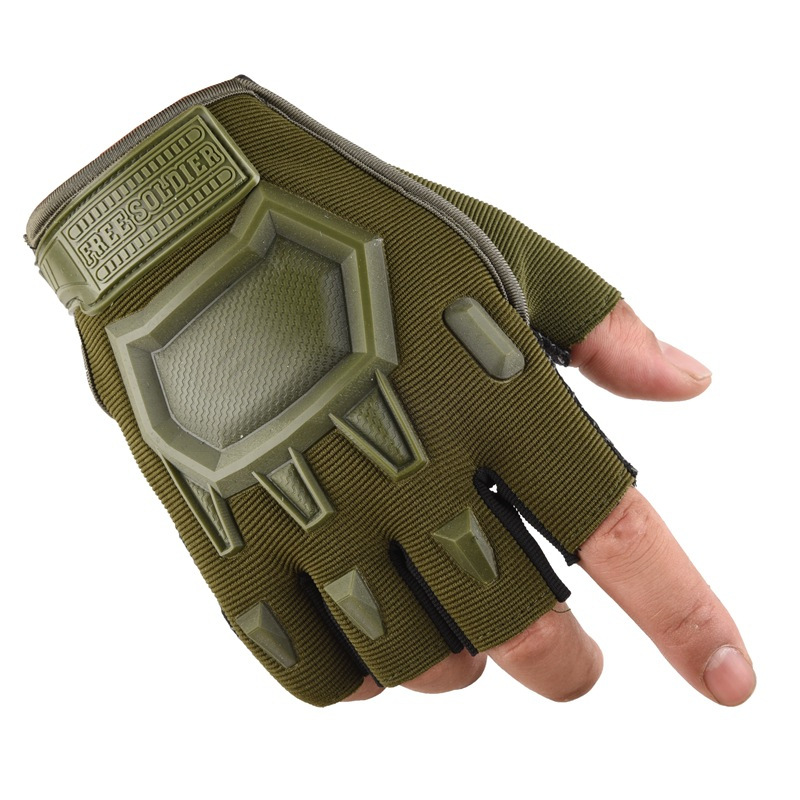 Fitness Gloves Half Finger Men's and Women's Outdoor Sports Riding Training Gloves Non-Slip Wear-Resistant Tactical Military Fan Protective Gloves