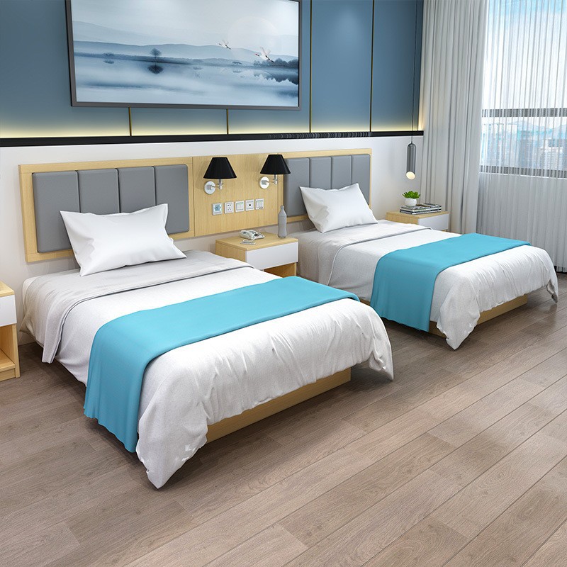 宾馆床酒店家具标间全套软包旅馆客栈公寓双人民宿客房专用床