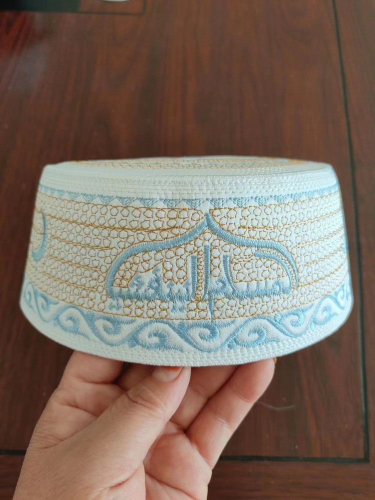 回族帽子镂空新款刺绣礼拜帽男服饰男士加厚沙特号码54到新疆