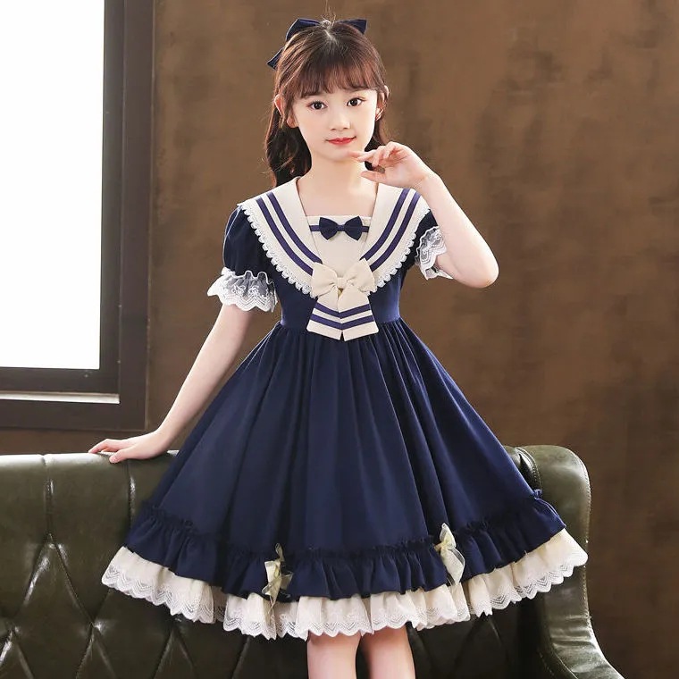 女童夏装连衣裙新款洛丽塔公主裙洋气lolita裙子少女儿童装连衣裙