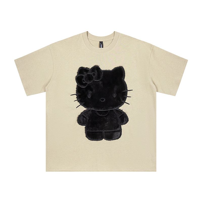 悟航24夏季纯色创意个性时尚hello kitty短袖潮流休闲t恤男女