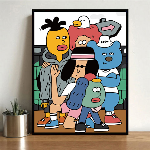 diy数字油画 我的世界抽象画成人儿童手绘填色卡通挂画批发代发