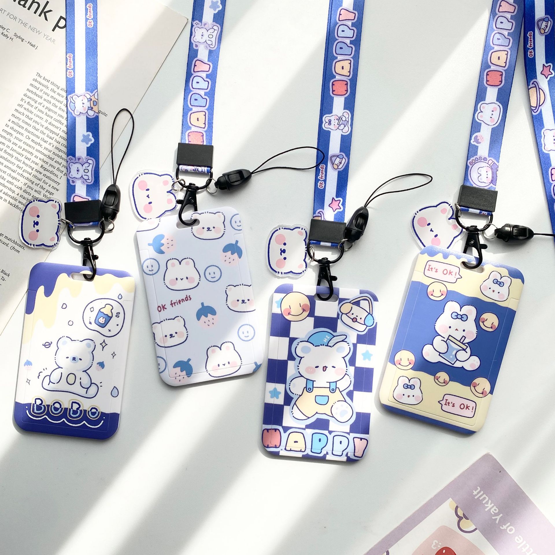 高中生校园饭卡水卡图书卡套可爱小兔公交地铁卡交通工作证件卡包