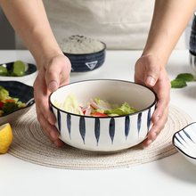 竹木本记汤碗陶瓷套装家用单个装大号面碗汤碗日式釉下彩