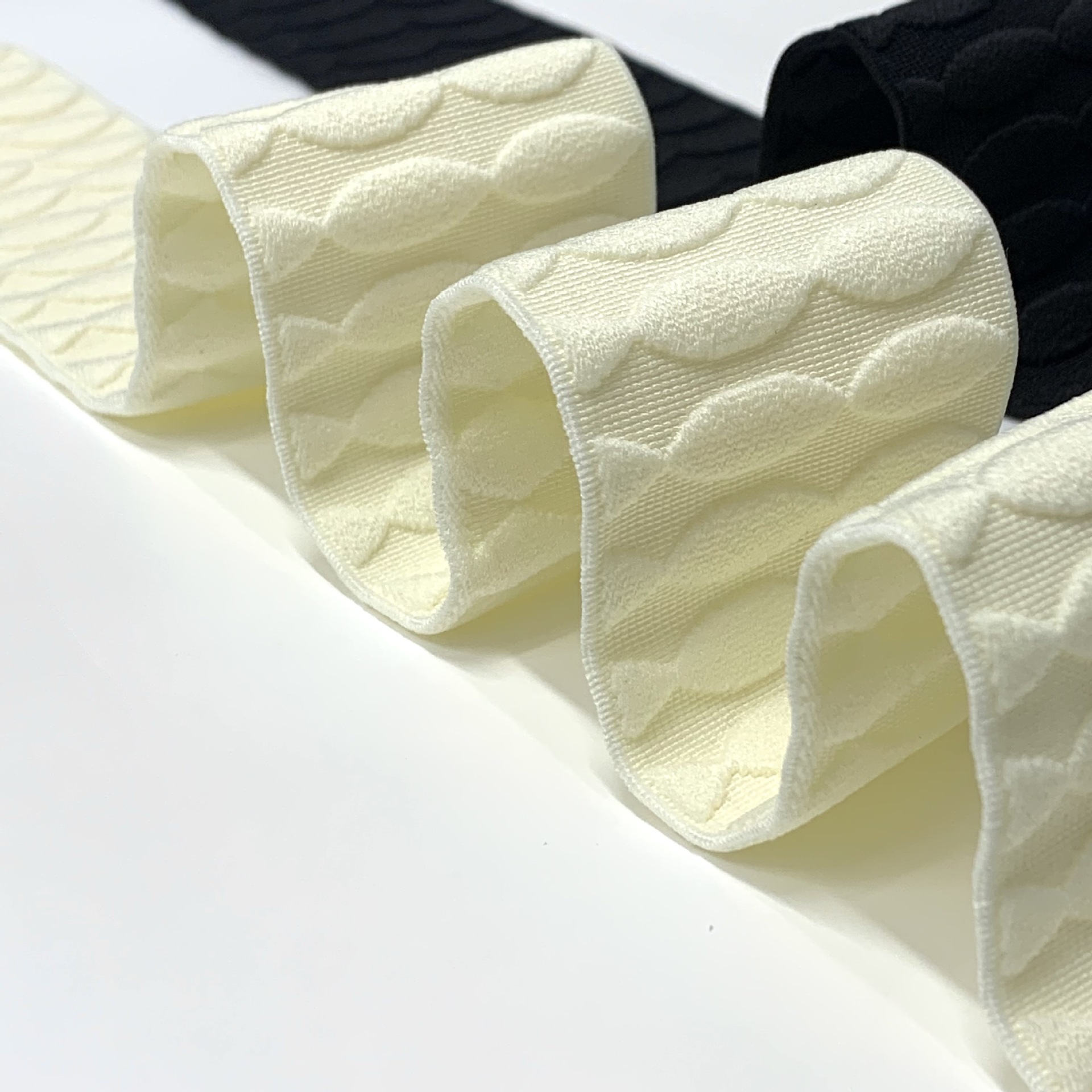 New Rice Grain Fish Concave-Convex Suede Three-Dimensional Jacquard Nylon Elastic Band 5cm Waist of Trousers Woven Elastic Tape Clothing Accessories