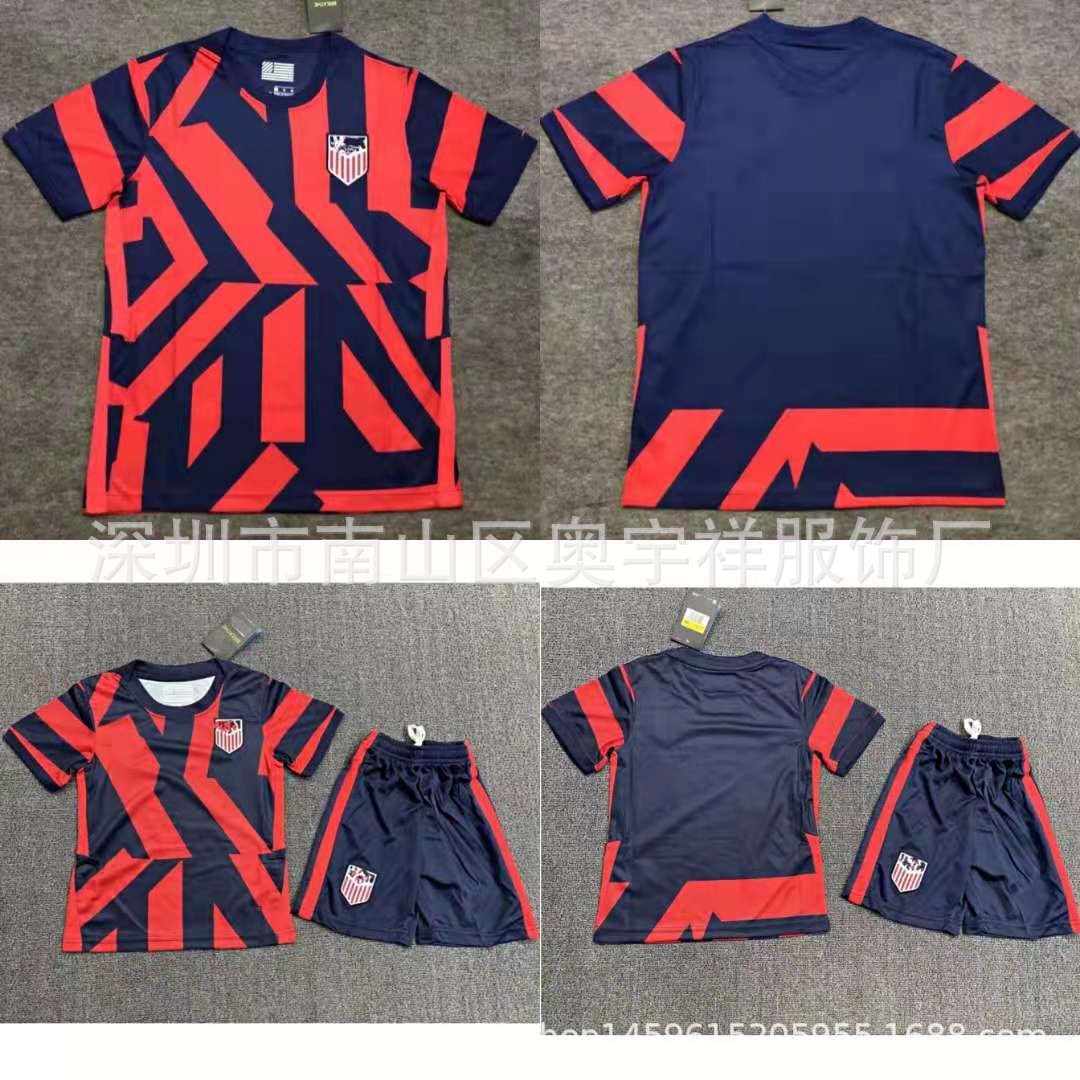 2122新款美国队球衣10号普利希奇国家队客场成人儿童足球服