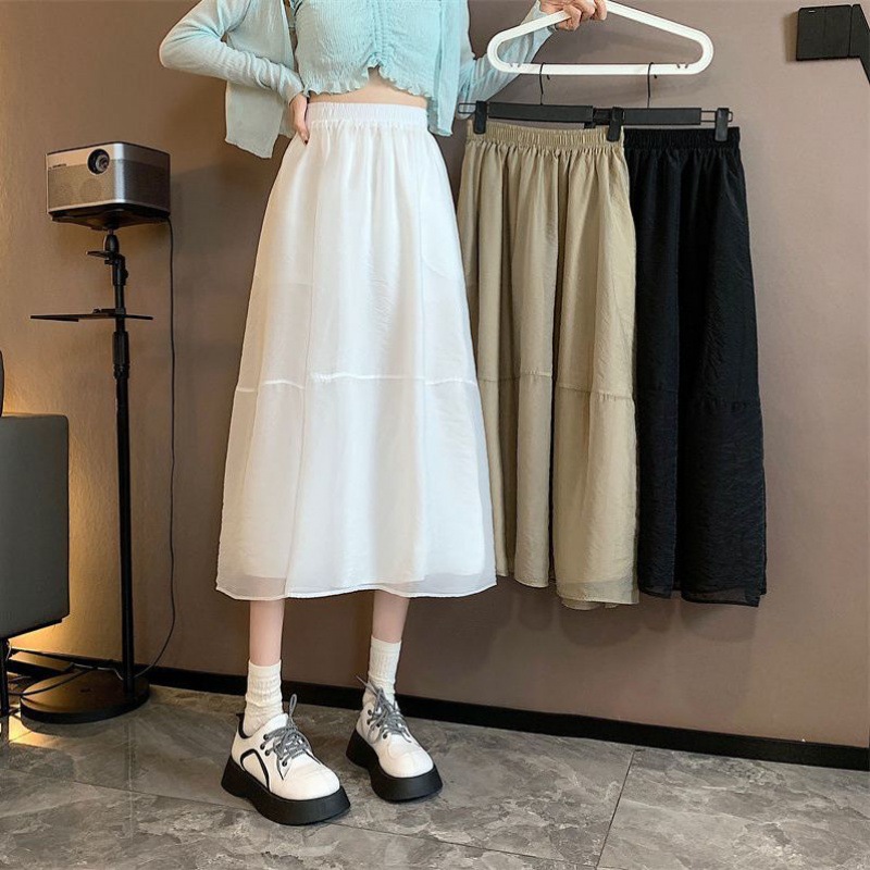 小个子白色纱裙半身裙子女夏季款2024年新款字长裙高级感半裙夏