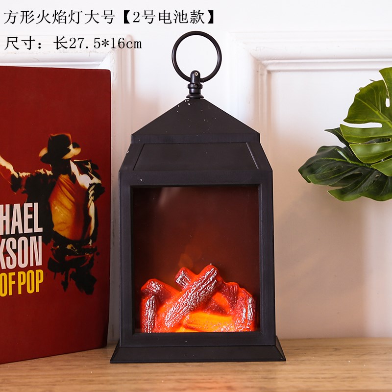 Led Carbon Fire Flame Lamp Fashion Retro Style Lamp Fireplace Lamp Portable Lantern Hanging Lamp Christmas Room Layout Decoration