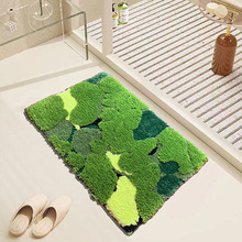 跨境新款珊瑚地毯地垫绿色清新卧室客厅浴室门口吸水防滑加厚家用