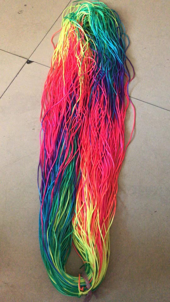 七彩虹抽绳七彩鞋带圆带彩色帆布鞋带彩色渐变彩虹裤腰绳帽绳