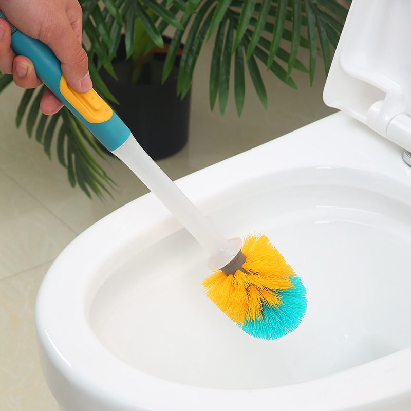 Daily Creative Wall Hanging Hydraulic Silicone Toilet Brush No Dead Angle Long Handle Toilet Cleaning Brush Gap Toilet Brush Set