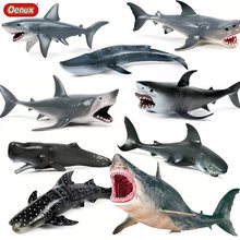 海洋生物模型认知仿真巨齿鲨大白鲨抹香鲸玩具套装鲸鱼模型摆件
