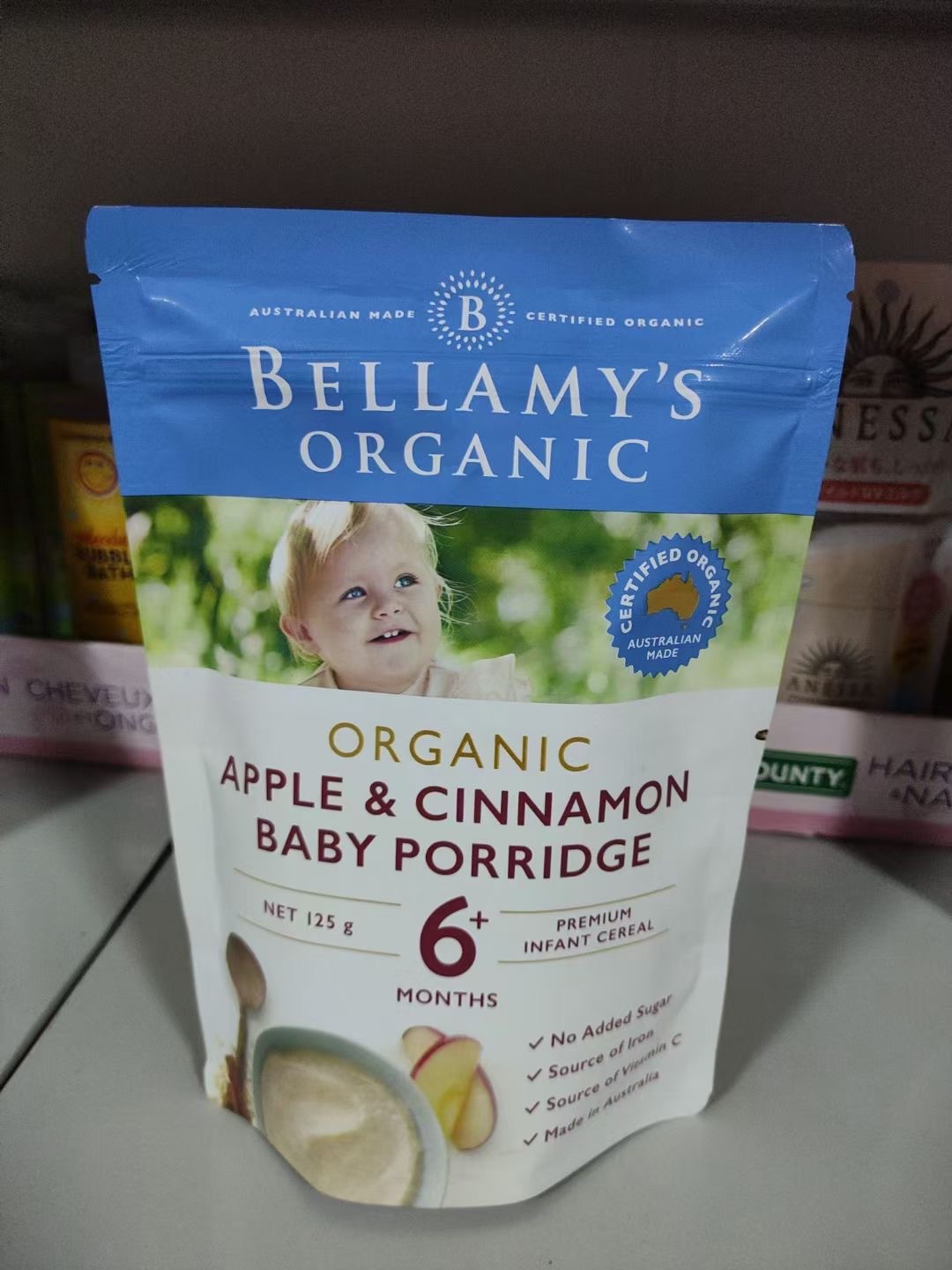 澳洲贝拉米有机高铁米粉4 大米5 燕麦南瓜6 香草肉桂宝宝米糊125g