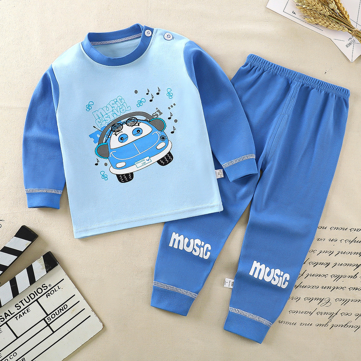 Children's Underwear Suit Cotton Pajamas for Girls Baby Long Johns Top & Bottom Set Cotton Boys' Home Wear Children's Clothing Wholesale