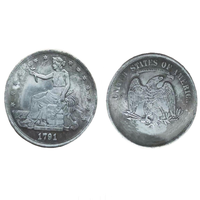 无价值1791美国仿古做旧拿花银币外国银元钱币可吹响直径38mm