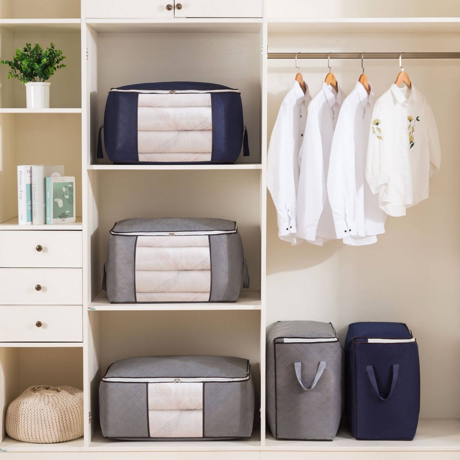 居家衣服被子收纳袋棉被整理箱加厚无纺布百纳箱衣物被收纳储物箱