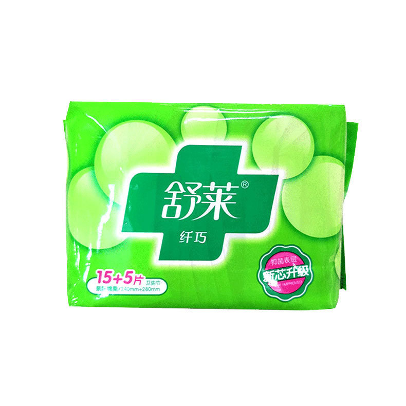 舒莱卫生巾t005棉t006网日夜组合20片-包 一箱24包贴身透气姨妈巾