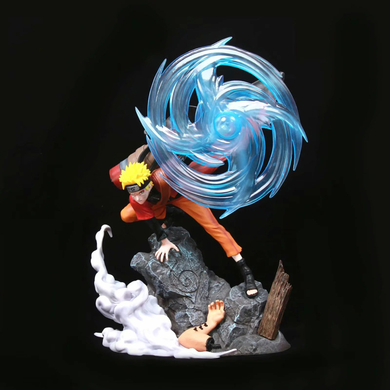 火影 仙人鸣人 大螺旋丸 手里剑 场景 雕像 模型盒装手办