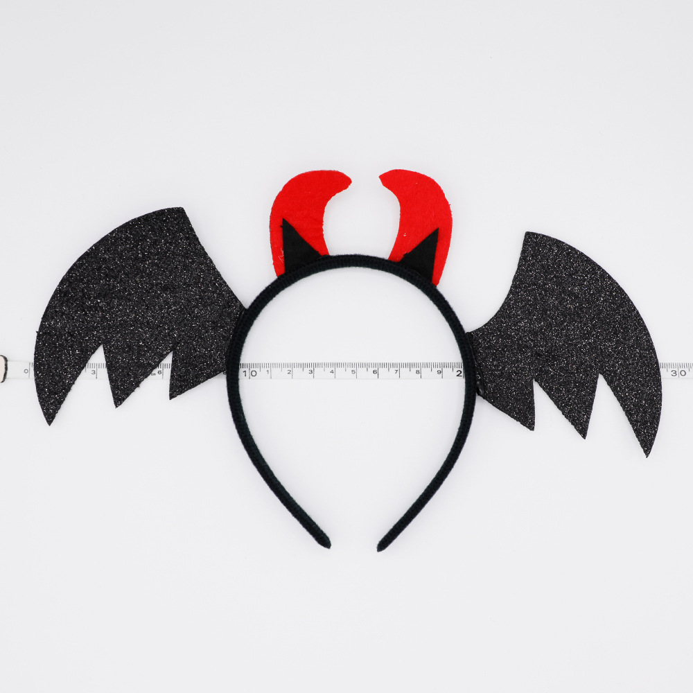 Cross-Border Halloween Little Devil Horn Wings Accessories Toy Headband Cartoon Headband Party Festival Children's Jewelry