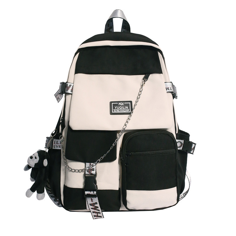 Korean Style Schoolbag Male Junior High School Student High School Student Large Capacity Backpack Female Ins Trendy Cool Computer Bag