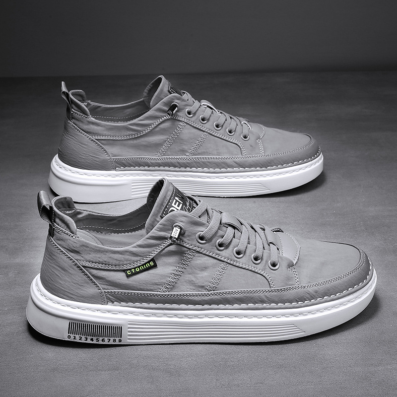 男鞋夏季薄款透气帆布鞋夏天低帮男士鞋子超轻布鞋一脚蹬散步板鞋