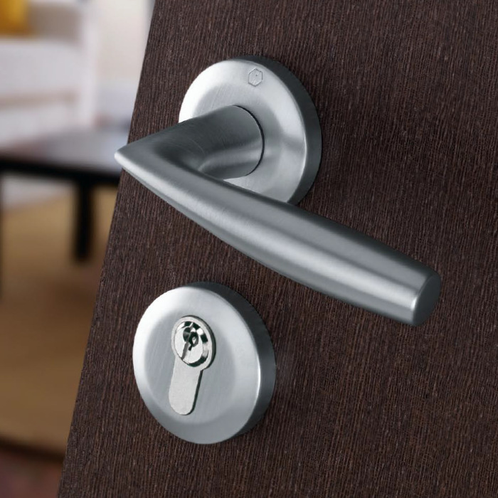 德国好博hoppe进口木门分体执手1515/f1铝合金银色欧式机械门锁