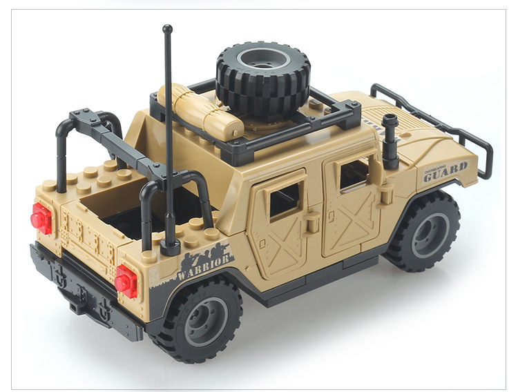托比狮j773积木军事悍马汽车益智拼装玩具越野车男孩玩具兼容乐高