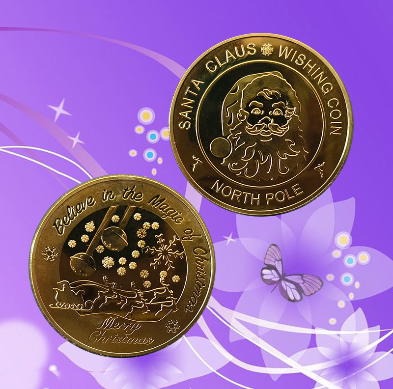 跨境圣诞老人币欧美外币圣诞节纪念章圣诞纪念币创意硬币节日礼品