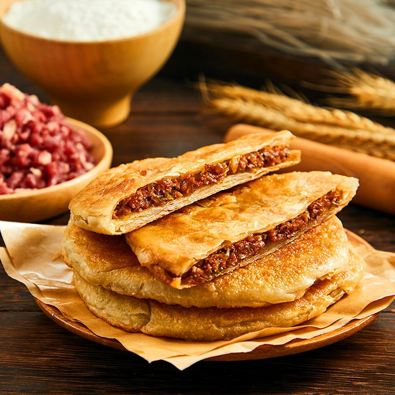 三全牛肉馅饼肉夹馍酥皮馅饼黑椒牛肉口味早餐夜宵见包装见包装手