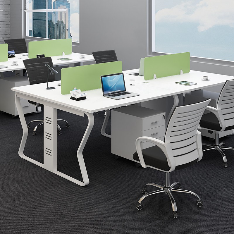 钢架办公桌六人位广东电商员工定制工位面对面卡座简约现代文员桌