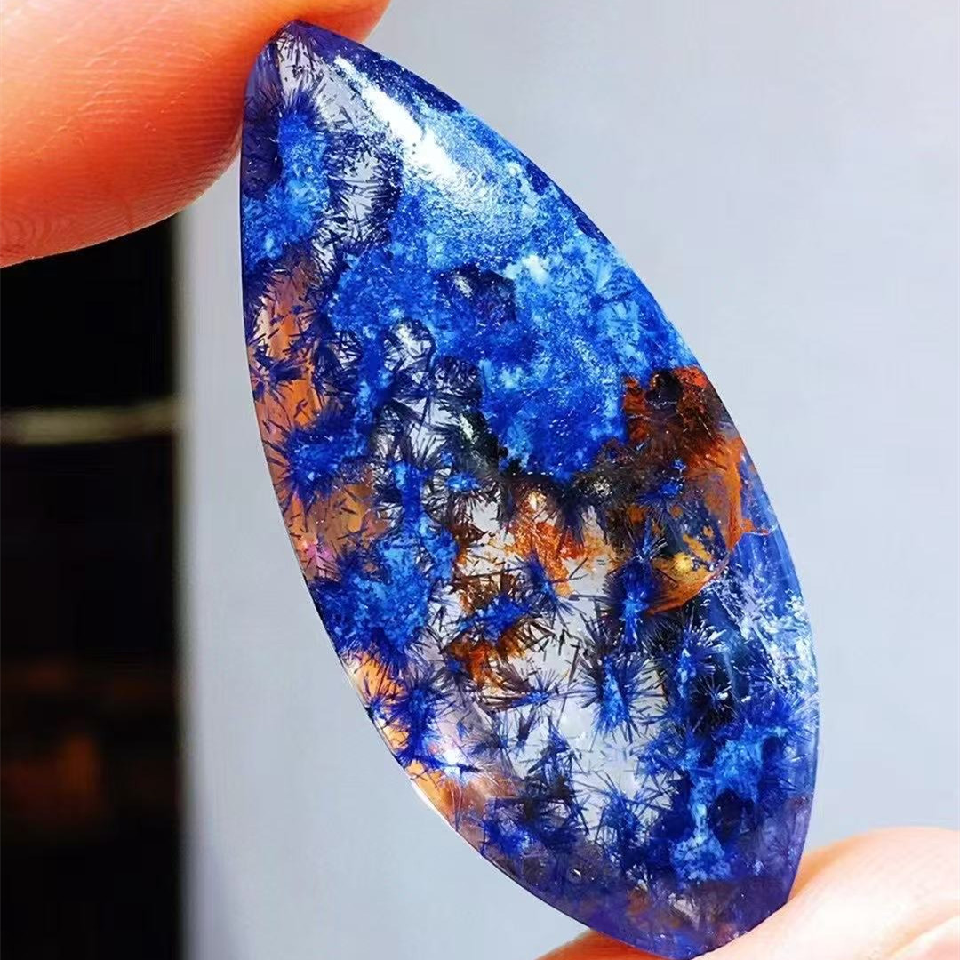 天然蓝发晶吊坠