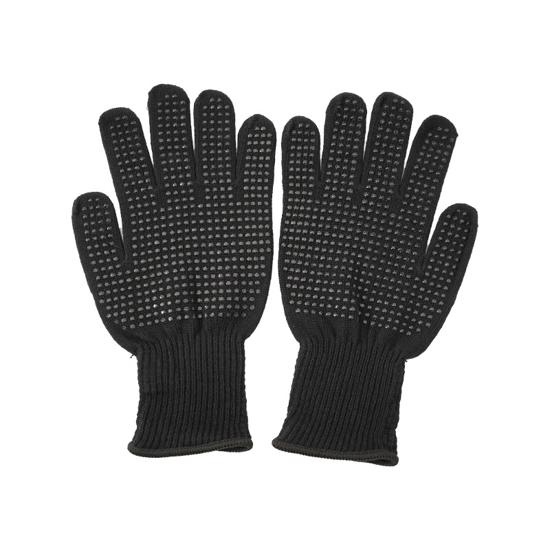 Cross-Border High Temperature Resistant Hairdressing Gloves PVC Bead Silicone Gloves Hair Curler Straight Hot Anti-Scald