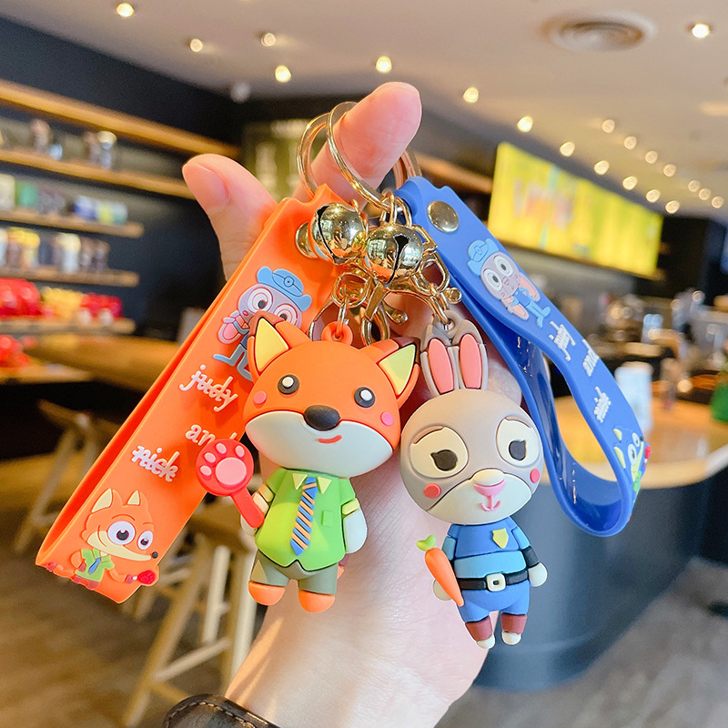 Zootopia Cartoon Anime Fox Nick Keychain Pendant Car Key Chain Lovely Bag Wholesale