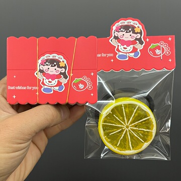 过年新款饰品包装卡头 袋子整套diy吊牌卡片红色可爱手工喜庆卡片-阿