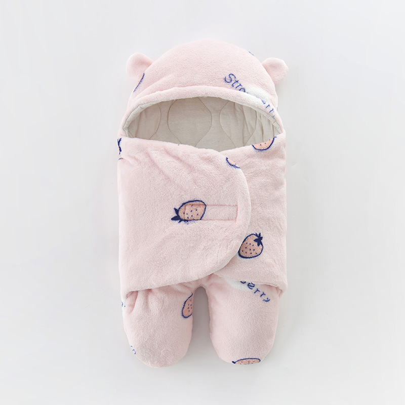 Baby Sleeping Bag Flannel Baby Sleeping Bag Thickened Footed to Prevent from Being Kicked off Baby Baby's Blanket Autumn and Winter Newborn Swaddling Bags